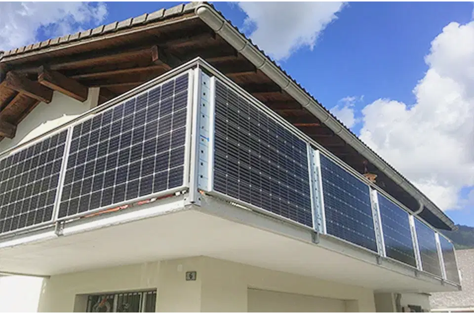 DIY solar panel installation on building wall